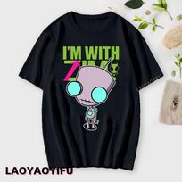 Anime Invader Zim Invader Gir Graphic T-shirt Zim Image Cartoon T-shirt Unisex Unisex Cotton Tee Shirt Madingi marškinėliai Streetwear Tops Unisex S įvairiaspalvis