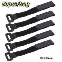 50pcs/bag Easy to Fasten Reusable Fastening Cable Ties  Organizing Cables 2*20cm