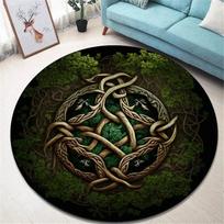 Tappeto rotondo vintage albero della vita per soggiorno e camera da letto Elegante tappeto antiscivolo Elegante tappetino decorativo 60cm x 60cm