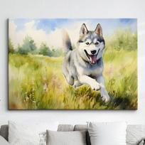 Tapestry Abstract to the article Siberian Husky 75x100 juoda