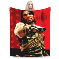 Red Dead Redemption 2 Blanket  Warm Soft Graphic Plush Bedding Throws For Bedroom Airplane Travel Flannel Bedspread Bed Cover 75x90cm