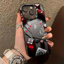 Fashion Dice Poker Design Phone Case For iPhone 17 Air 16 15 14 13 12 11 Pro Max INS Simple Cover Shockproof Cover For iPhone 16Pro Max