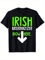 Men's and Women's Fun Irish Alcohol Tester Pattern T-Shirt-St Patrick's Day No S įvairiaspalvis