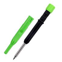 2.8mm Mechanical Pencil Deep Hole Marking with Sharpener/Ruler Solid Carpenter Pencil Long Head Metal Woodworking Marking Tool žalia