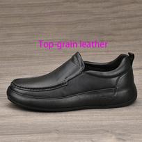 Eagsity Top-Grain Cow Leather Men'S Loafer Shoes Slip On Work Shoes Street Style Casual Outdoor Footwear Platform Slip On Shoes 38