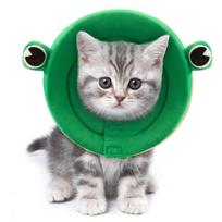 Pet Cat Elizabethan Collars Frog Shape Anti-scratch Anti-lick Recovery Collar Protective Cone Cat S
