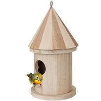 1 vnt. Lauko lesykla-namelis paukščiams, Daugiasluoksnis medinis DIY namelis paukščiams, Kabantis narvelio ornamentas 1pc