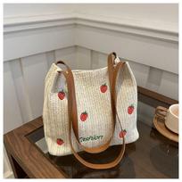 Summer Strawberry Straw Woven Large Capacity Tote Bag New Fashionable and Versatile Casual Small Fresh Shoulder Bag balta