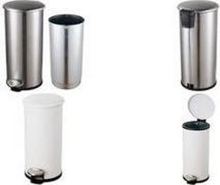 helit Tret-Abfallbehälter the zinc, 12 Liter, silber aus Edelstahl, rund, Soft-Close-Funktion, mit Fußpedal, - 1 Stück (H2406500)