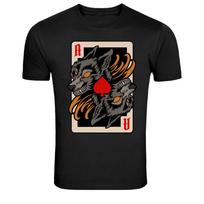 Wolf Ace Card Playing Card Graphic T-Shirt S