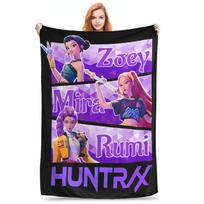 Kpop Demon Hunters Plush Blanket Students  Flannel Throw Blanket For Couch Chair Sofa Bed Super Warm Quality Bedspread 28x40in(70x100cm)