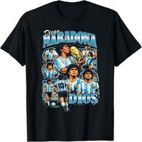 Diego Maradona 90-ųjų Vintažinis Bootleg Stiliaus Futbolo Meno Marškinėliai S įvairiaspalvis