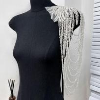 1PC Sequince Beaded Uniform Epaulets Men Women Cosplay Party Costume Accessories Shoulder Wrap Jewelry for Stage Performances sidabras