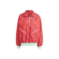 Adidas Originals Monogram Half-Zip Windbreaker Bright Red Mint Green Women IK7884 M