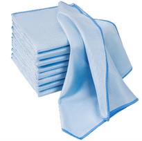 5-piece set of glass cleaning cloths, ultra-fine microfiber cloths for glass, quickly clean windows, mirrors, glasses, car screens, cameras, blue mėlyna