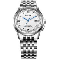 Citizen Eco-Drive Radijo bangomis valdomas laikrodis Kvarcinis mechanizmas Nerūdijančio plieno apyrankė Vyriški laikrodžiai Baltas CB0150-89A Regular Watch Box