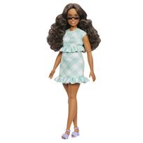 Barbie Fashionista Green Gingham Dress Doll Set Doll House Pretend Play Barbie Doll Ages Green HYT96 - Dress-up & - - - 3+ - -
