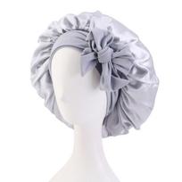 Solid With Headband Sleeping Cap Hair Care Satin Sleep Hat Wide Band Turban Bonnet Head Wrap Scarf Women Children sidabras