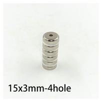 10/20/50pcs 15x3-4 15mm x 3mm Round Disc Ring  Magnets with 4mm Hole for DIY Craft Projects, Science, Industrial, Tool Holding