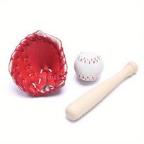 Of Sets Miniature Baseball Bat Glove Ball Baseball Cake Decorations For Doll House Accessories Party Favors Sports Toys