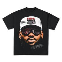 LeBron James Basketball Star T Shirt Men Women Short Sleeve Cotton Tees American Vintage Brand T-shirts Summer Tops Streetwear S įvairiaspalvis
