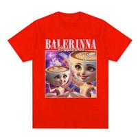 Ballerina Cappuccina Funny Italian Brainrot Meme Graphic T Shirt Unisex Women Clothing Fashion Loose T Shirts Casual Cotton T-shirt S