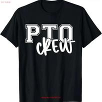 Retro PTO Crew Parent Teacher Organization Back To School T Shirt for Dad vintage Washed Stylish Versatile Casual fashion homme S įvairiaspalvis