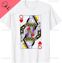 Queen of Hearts Deck of Cards Playing Cards Halloween Poker TShirt Funny Shirt Unisex Summer Streetwear Tops Camiseta S