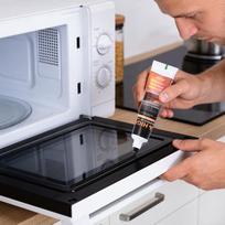 50 ml Specificiniai krosnelės skydelių klijai Atsparūs aukštai temperatūrai Juodi sandarikliai Metalui, stiklui, mikrobangų krosnelės skydeliams klijuoti CN