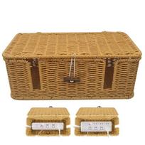 Handwoven Cable Management Box 4 Open Slots Imitation Rattan Cord Organizer For TV Wires, Computer, Router, USB Hub China Mainland