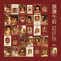 60pcs/1lot Kawaii Scrapbook Stickers Rose and Bear Junk Journal Gold Planner Stationery Sticker Planner Decorative