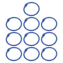 10Pcs Loose Leaf Binder Rings Book Hoops Metal Flash Card Book Binding Rings for Key Chain Index Card Scrapbooks Office Supplies ryškiai mėlyna spalva
