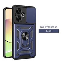 For Xiaomi Redmi 13C 5G Case Redmi 13C 5G Cover Redmi 13C Magnetic Ring Holder Armor Phone Case Slide Camera Protect Back Cover Redmi 13C 5G
