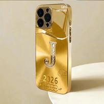 Tempered glass Phone Case Luxurious PhoneCase Letter“J  Gold Pattern Design For iphone 17 Air 16 Pro 15 ProMax 14 13 12 11 Plus For iPhone11 auksas
