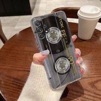 Vintage Music Tapes Cassette For Samsung Galaxy A55 Case A54 A52 A53 5G A15 A14 A13 A21S A23 A51 A34 A35 A33 A32 A72 Clear Cover Samsung A72 4G(5G)