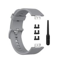 Huawei Watch Fit SE Silicone Strap: New Color Buckle Wristband for FIT Special Edition B39 Metal Color Buckle (includes tool + 3 clasps) pilka spalva