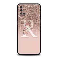 Phone Case For OnePlus 12 11 10 9 Pro 9T 12R 10R 9R 9RT 10T 8T 8 7 6T 7T Nord 2T CE 2 5G N10 N100 Cover Letter Pink Shiny M R For OnePlus 7