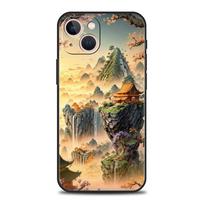 Soft TPU Phone Case for iPhone 16/15/14/13/12/Pro/Max/16E/11/Pro/7/8/Plus/XS/Max Shockproof Chinese Style Landscape Painting Bag for iPhone 16