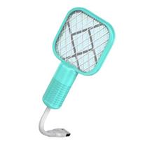 Electric Shock Mosquito Swatter Trap USB Insect Racket Pest Control Mosquito Killer Lamp  Summer žalia