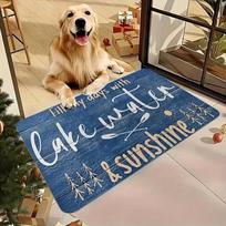 Charming Welcome To The Lake Door Mat Suitable for Entrance Living Room Kitchen with Lake Living Decor Lake House Decoration 50X80cm