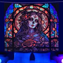 Tapestry dixutzi dark night skull wall 75x100 juoda