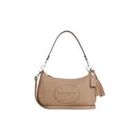 COACH shoulder bag Teri 25 Embossed Logo Signature Plate Tassel Hardware Buckle Zipper Closure Calf Leather Underarm Crossbody Medium Women's Camel auksas