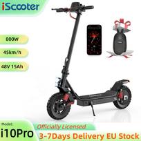 iScooter i10Pro 45KM/H Elektrinis paspirtukas Variklis 800 Baterija 48V/15Ah Nuvažiuojamas atstumas 50-60 km 10 colių pneumatinės padangos Sulankstomas Valdomas per programėlę E paspirtukas i10Pro 45KM/H juoda