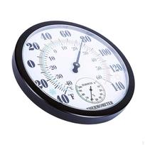 indoor and outdoor Round Garden Wall Hygrometer for Patio, Large Number No Battery Needed Hanging