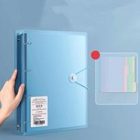 Test Paper Storage Folder Waterproof Office File Binder D-Ring Folder 4-Hole A4 Binder Folder For School Supplies Office Archive mėlyna