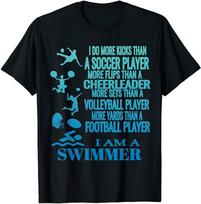 I Am A Swimmer T Shirt Funny Swim Swimming Cool Practice Tee Unisex T-Shirt S