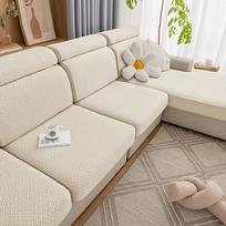 Žakardinės sofos sėdynės užvalkalai Elastingi vienspalviai sofos užvalkalai Nuimami sofos užvalkalai Chaise Lounge Svetainė Normal Size (S)-1pc šviesiai pilka spalva