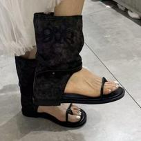 2025 summer new flip-flops cool boots women's retro western cowboy boots long trouser boots Roman cool boots stacking boots 35