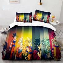 Japoniško anime Dragon Ball patalynės užvalkalas Goku patalynės komplektai berniukams, vaikams, paaugliams, antklodės užvalkalas, pagalvių užvalkalai, vaikų Kalėdų dovana EU Single(135*200cm)3pcs