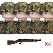 Antrojo pasaulinio karo kariniai vokiečių kareivių figūrėlės konstravimo kaladėlės 43 tipo pelkių kamufliažas armijos pėstininkų šalmas ginklai kaladėlės žaislai vaikams